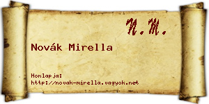 Novák Mirella névjegykártya